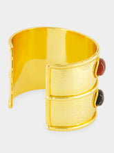 Sylvia Toledano Orange and Black Wide Marquise Stone Cuff