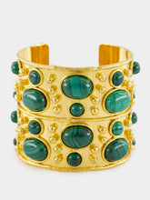 Sylvia Toledano Cuff Byzance Golden brass and Malachite