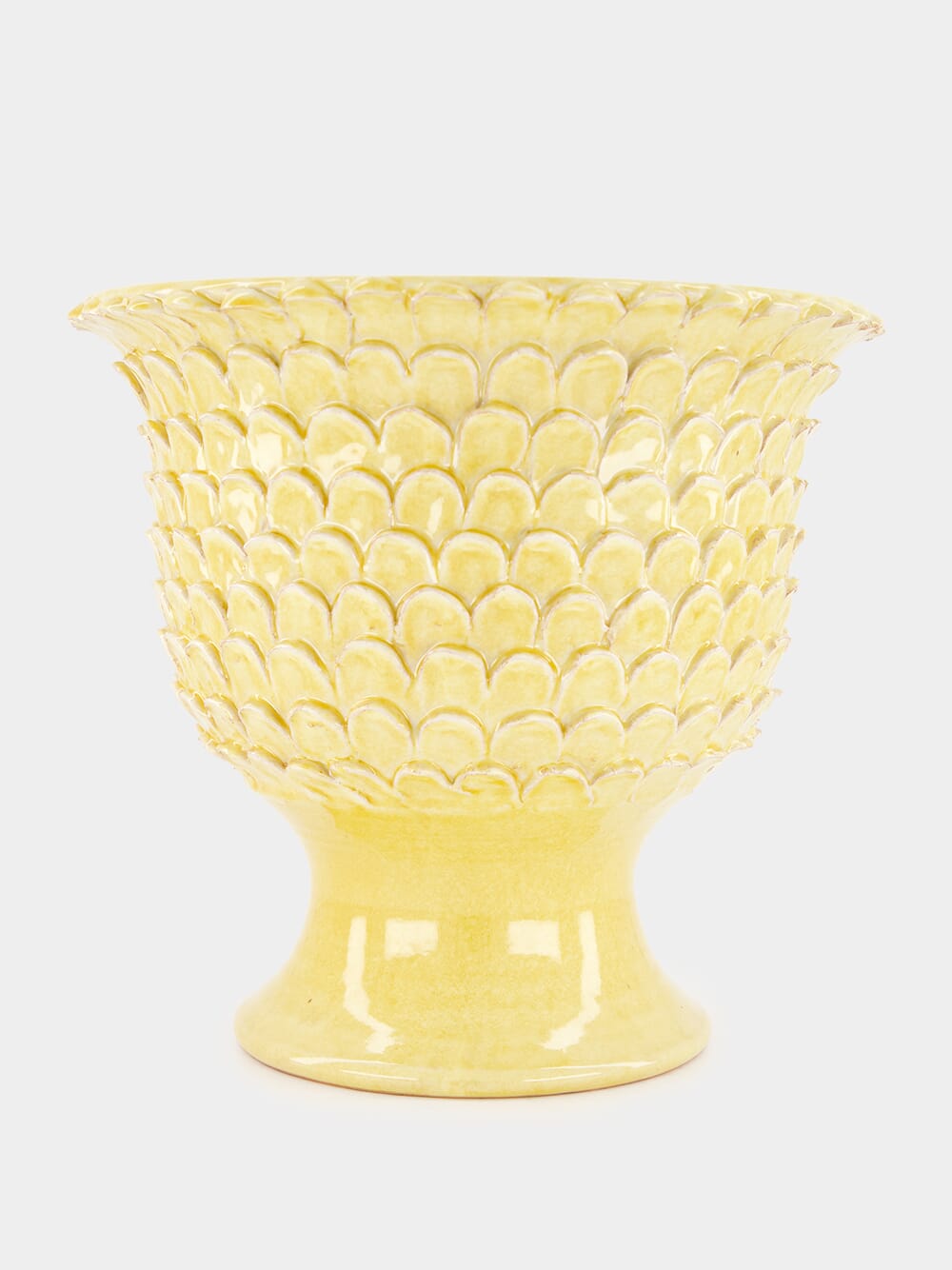 Yellow Scales Footed Vase