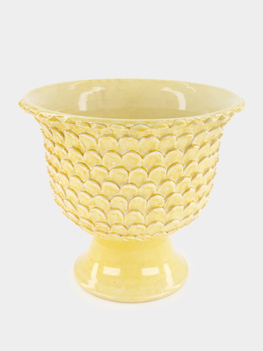 Yellow Scales Footed Vase