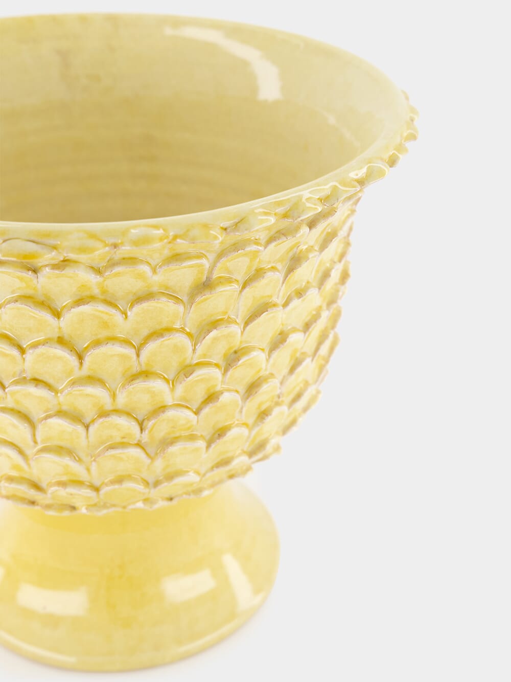 Yellow Scales Footed Vase