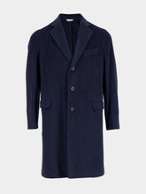 Boglioli Navy Blue Wool Overcoat