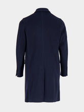 Boglioli Navy Blue Wool Overcoat