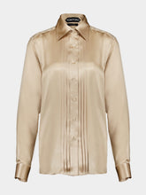 Tom Ford Charmeuse Silk Plissé Shirt