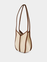 HEREU Ivory and Chestnut Calella Bucket Canvas Bag