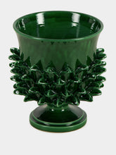 Jean Roger Emerald Green Artichoke Ceramic Vase