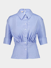Marni Blue Cotton Gathered Waist Shirt
