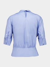 Marni Blue Cotton Gathered Waist Shirt