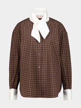Marni Teak Brown Checked Poplin Shirt