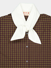 Marni Teak Brown Checked Poplin Shirt