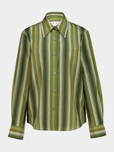 Marni Juniper Green Degradé Stripe Shirt
