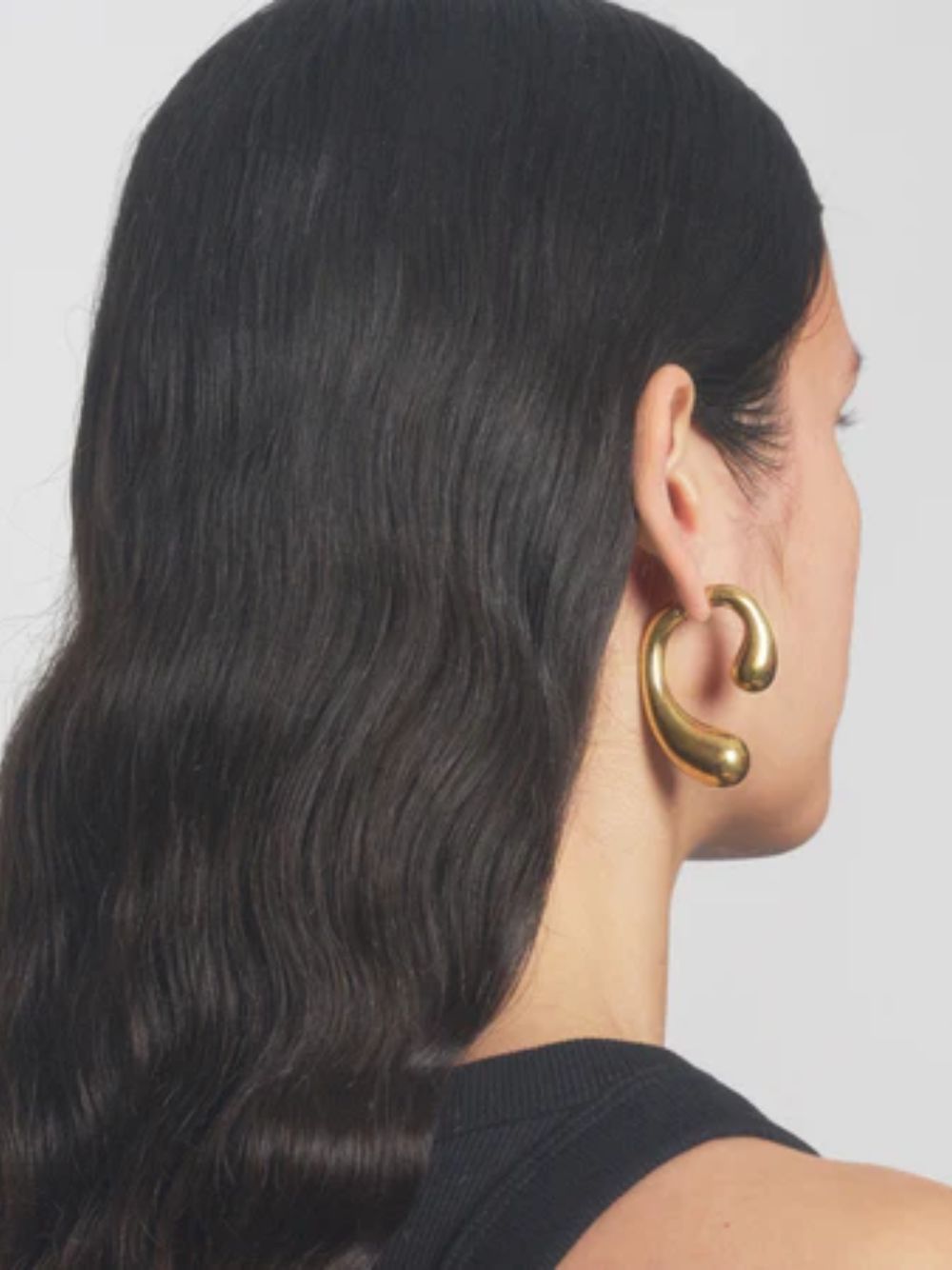 Gold P Earrings