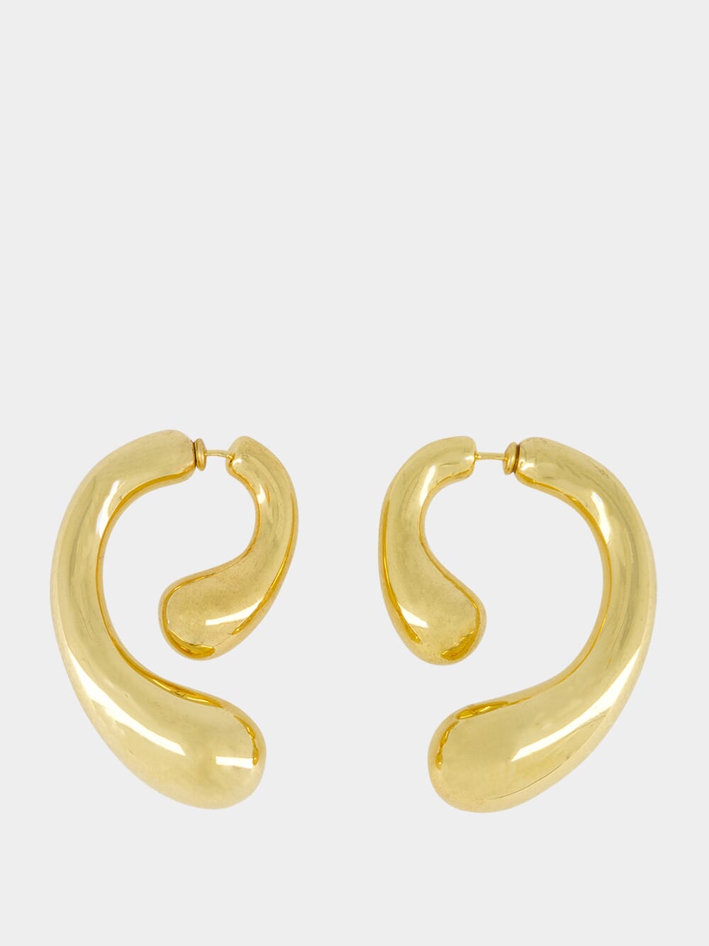 Gold P Earrings