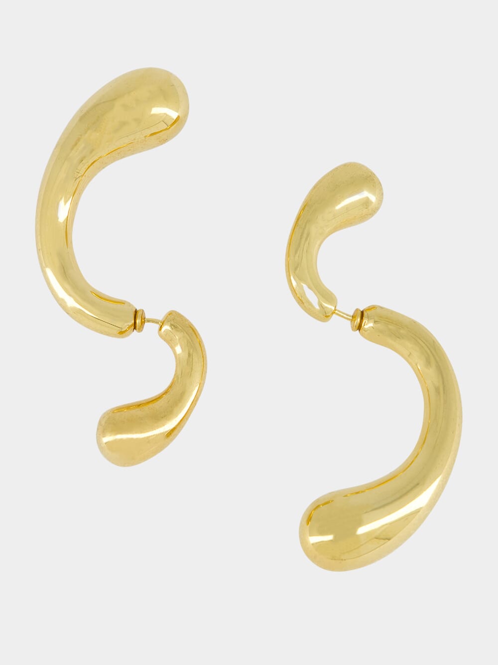 Gold P Earrings