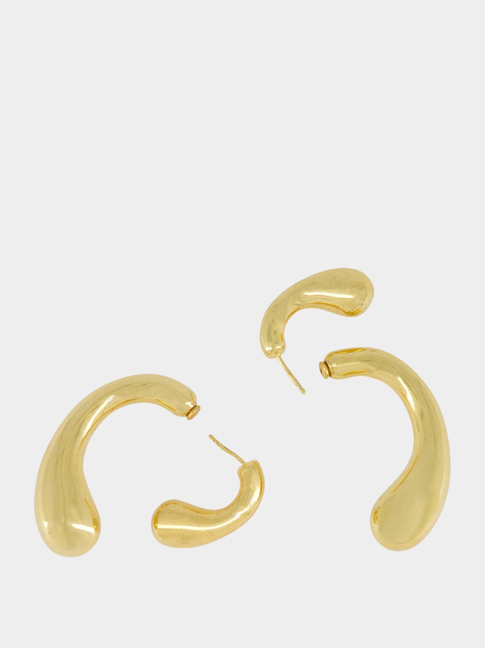 Gold P Earrings