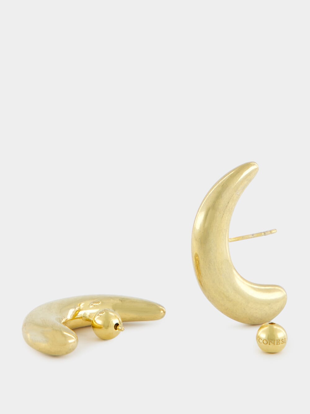 Gold Half Moon Hoops