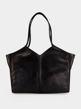 HEREU Black Calella Squared Medium Tote Bag