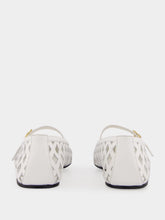 Dolce & Gabbana White Odette Openwork Calfskin Ballet Flats