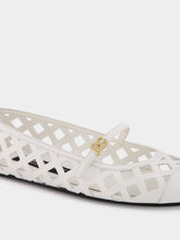 Dolce & Gabbana White Odette Openwork Calfskin Ballet Flats