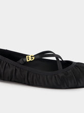 Dolce & Gabbana Black Satin Ballet Flats