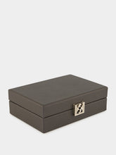 Hector Saxe Paris Anthracite Grey Grained Leather Card Box