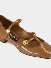 Dolce & Gabbana Brown Patent Mid-Heel Mary Jane Pumps
