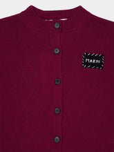 Marni Burgundy Cashmere Balloon Sleeve Cardigan