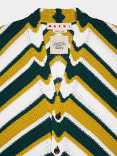Marni Teal and Yellow Crochet Cardigan