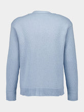 Leaden Blue V-Neck Buttoned Virgin Wool Cardigan | PDP - Fashion Clinic