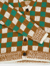 Marni Seagreen Checkerboard Wool Cardigan