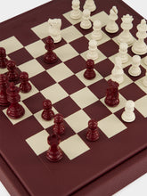 Hector Saxe Paris Aubergine Leather Chess Set