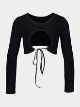 Hunza G Black Crinkle Celeste Crop Top
