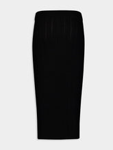 Balmain Gold-Buttoned Knit Midi Skirt