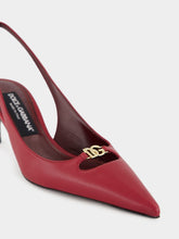 Dolce & Gabbana Bordeaux Mid-Heel Slingback Pumps
