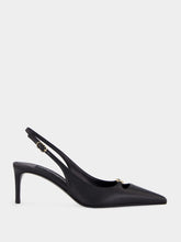 Dolce & Gabbana Black Silk Nappa Leather Slingbacks