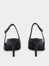Dolce & Gabbana Black Silk Nappa Leather Slingbacks