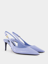 Dolce & Gabbana Blue Polished Calfskin Slingbacks