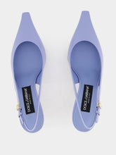 Dolce & Gabbana Blue Polished Calfskin Slingbacks