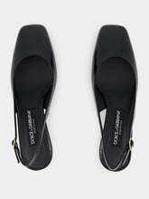 Dolce & Gabbana Black Patent Leather Slingbacks with DG Heel