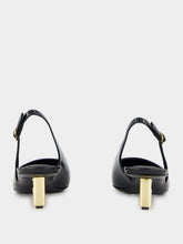 Dolce & Gabbana Black Patent Leather Slingbacks with DG Heel