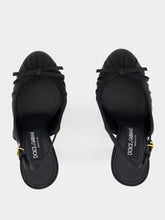 Dolce & Gabbana Black Satin Slingbacks