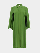 Paula Chanterelle Garden Green Silk Midi Dress