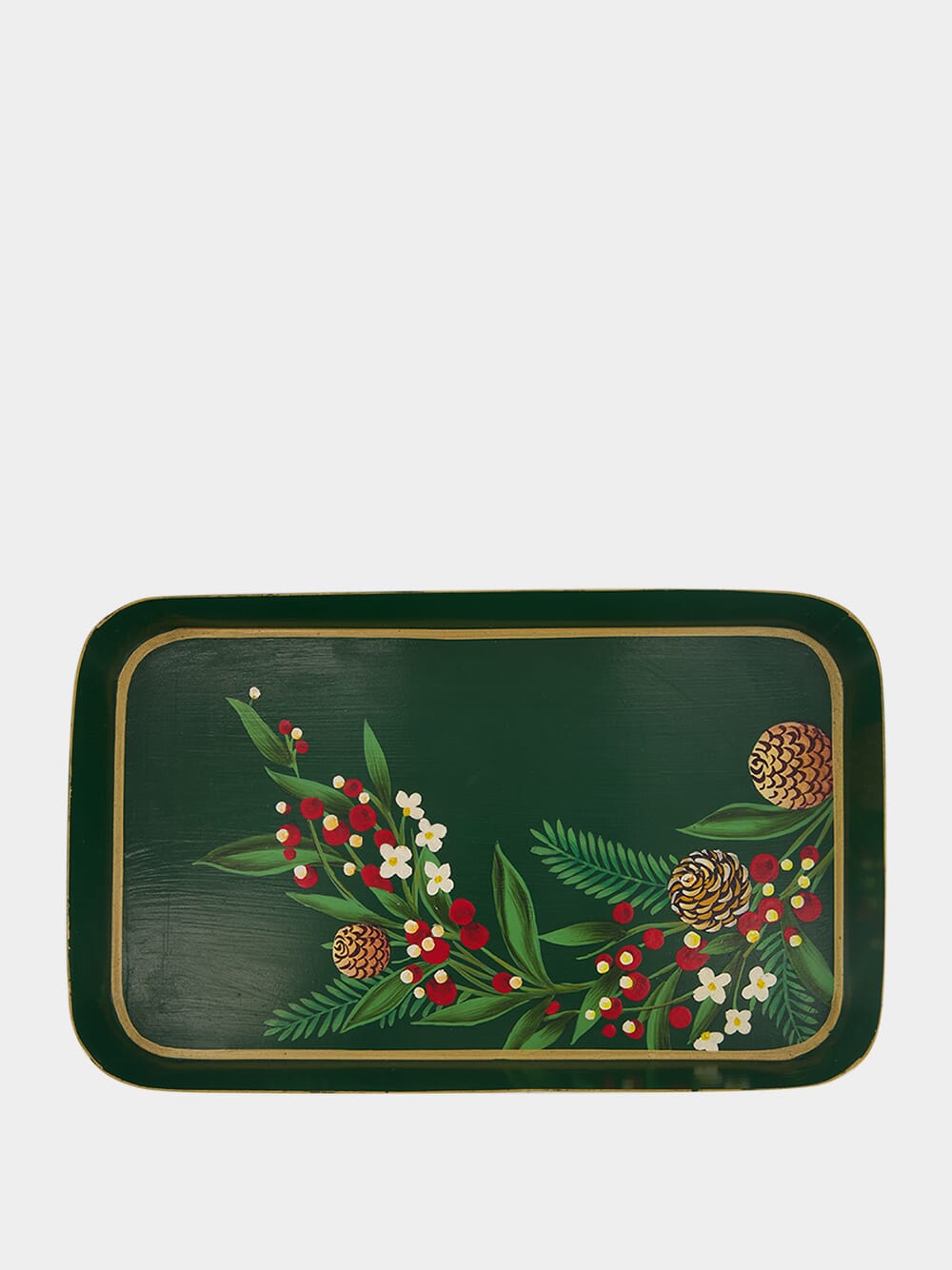 Green Christmas Iron Tray