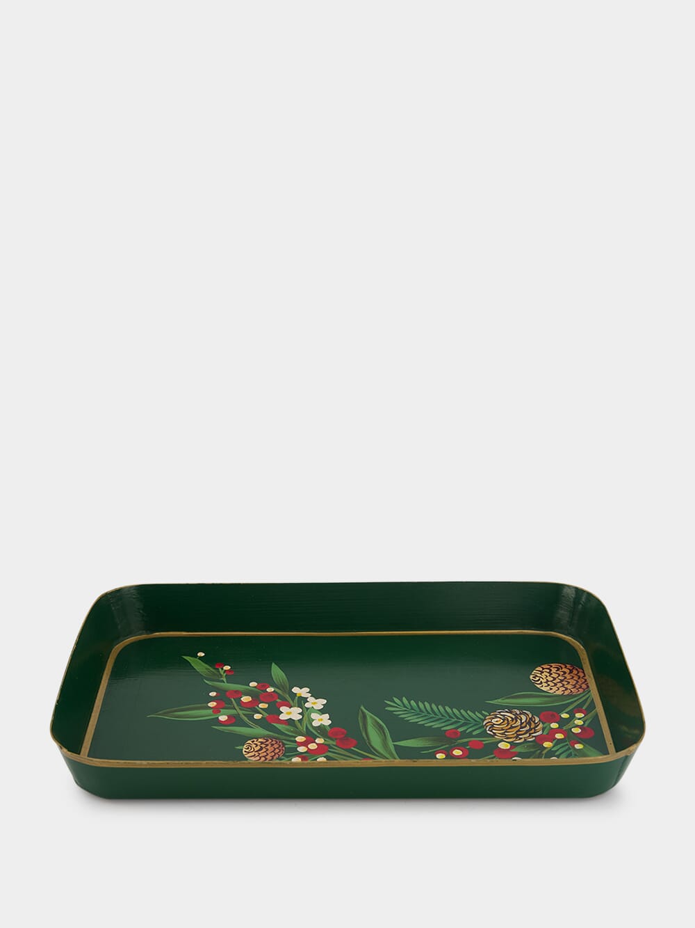 Green Christmas Iron Tray