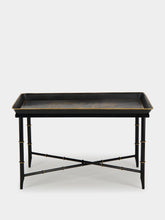 Les Ottomans Chinoiserie Handpainted Black Coffee Table