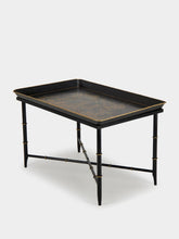 Les Ottomans Chinoiserie Handpainted Black Coffee Table
