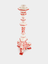 Les Ottomans White and Red Ceramic Turquerie Candleholder