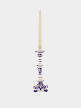 Les Ottomans White and Blue Ceramic Turquerie Candleholder