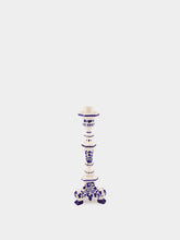 Les Ottomans White and Blue Ceramic Turquerie Candleholder