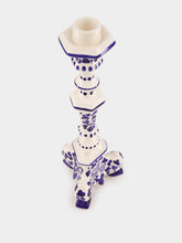Les Ottomans White and Blue Ceramic Turquerie Candleholder